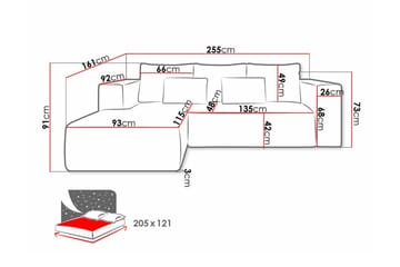 Listowel 3-sits Hörnbäddsoffa beige - Møbler - Sofaer - Sovesofaer - Sovesofa divan