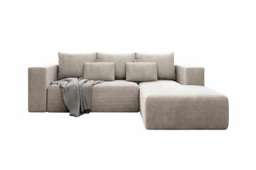 Listowel 3-sits Hörnbäddsoffa Beige/Light beige - Møbler - Sofaer - Sovesofaer - Sovesofa divan