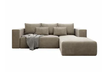 Listowel 3-sits Hörnbäddsoffa Beige/Light beige - Møbler - Sofaer - Sovesofaer - Sovesofa divan