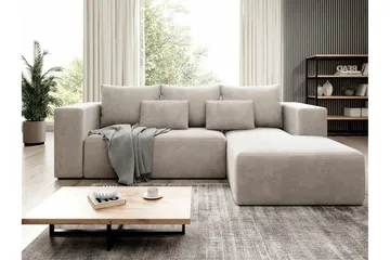 Listowel 3-sits Hörnbäddsoffa Beige/Light beige - Møbler - Sofaer - Sovesofaer - Sovesofa divan