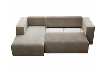 Listowel 3-sits Hörnbäddsoffa Beige/Light beige - Møbler - Sofaer - Sovesofaer - Sovesofa divan