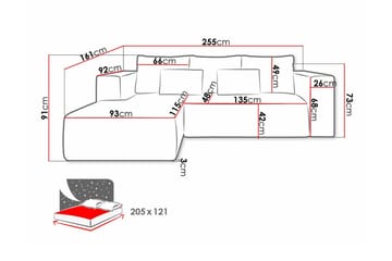Listowel 3-sits Hörnbäddsoffa Black - Møbler - Sofaer - Sovesofaer - Hjørnesovesofa