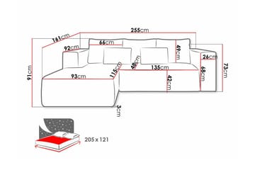 Listowel 3-sits Hörnbäddsoffa Brown - Møbler - Sofaer - Sovesofaer - Hjørnesovesofa