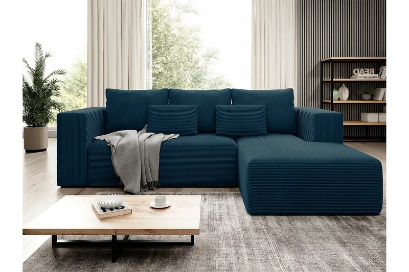Listowel 3-sits Hörnbäddsoffa Dark blue - Møbler - Sofaer - Sovesofaer - Hjørnesovesofa