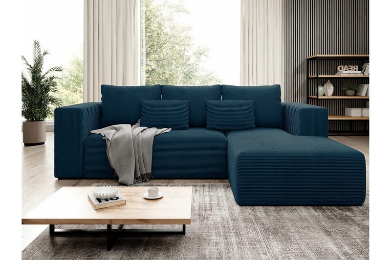 Listowel 3-sits Hörnbäddsoffa Dark blue - Møbler - Sofaer - Sovesofaer - Hjørnesovesofa