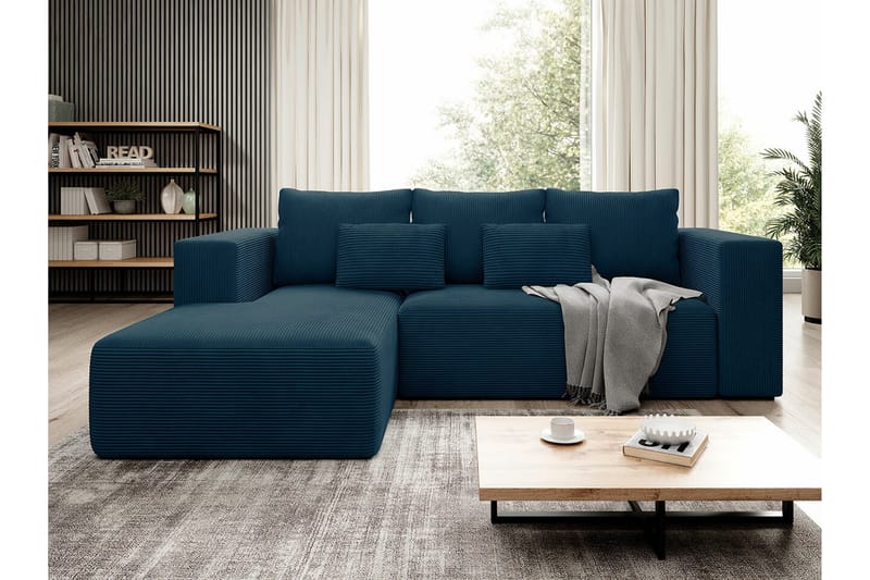 Listowel 3-sits Hörnbäddsoffa Dark blue - Møbler - Sofaer - Sovesofaer - Hjørnesovesofa