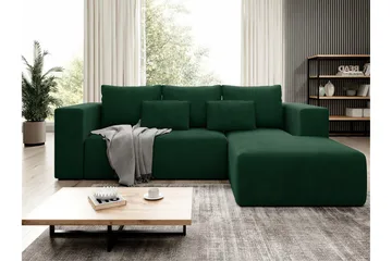 Listowel 3-sits Hörnbäddsoffa Green - Møbler - Sofaer - Sovesofaer - Sovesofa divan