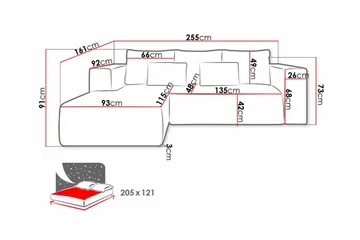 Listowel 3-sits Hörnbäddsoffa Green - Møbler - Sofaer - Sovesofaer - Sovesofa divan