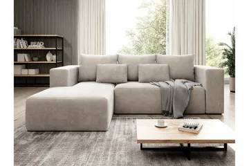 Listowel 3-sits Hörnbäddsoffa NO_BRAND beige - Møbler - Sofaer - Sovesofaer - Sovesofa divan