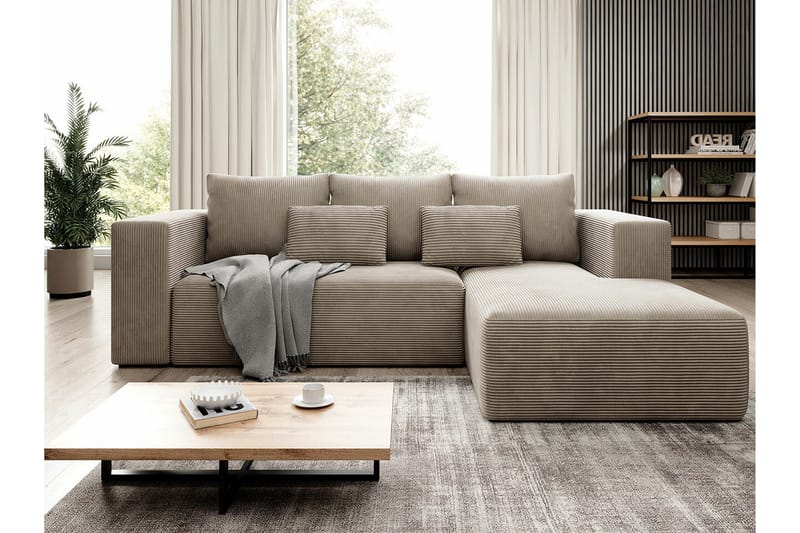 Listowel 3-sits Hörnbäddsoffa NO_BRAND Beige/Light beige - Møbler - Sofaer - Sovesofaer - Sovesofa divan
