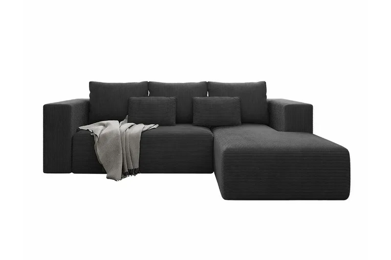 Listowel 3-sits Hörnbäddsoffa NO_BRAND Black