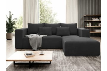 Listowel 3-sits Hörnbäddsoffa NO_BRAND Black - Møbler - Sofaer - Sovesofaer - Sovesofa divan
