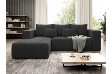 Listowel 3-sits Hörnbäddsoffa NO_BRAND Black - Møbler - Sofaer - Sovesofaer - Sovesofa divan