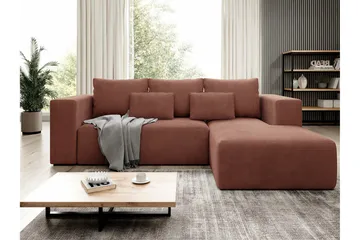 Listowel 3-sits Hörnbäddsoffa NO_BRAND Brown - Møbler - Sofaer - Sovesofaer - Sovesofa divan
