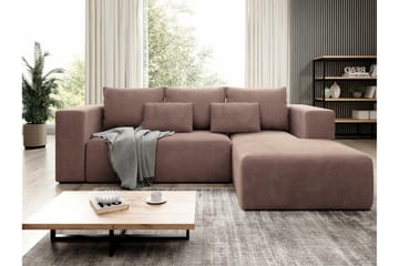 Listowel 3-sits Hörnbäddsoffa NO_BRAND Brown - Møbler - Sofaer - Sovesofaer - Sovesofa divan