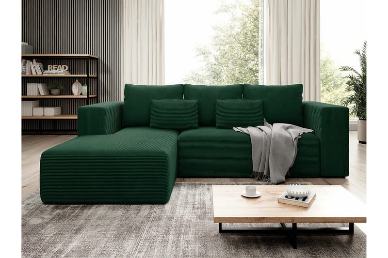 Listowel 3-sits Hörnbäddsoffa NO_BRAND Dark green - Møbler - Sofaer - Sovesofaer - Sovesofa divan