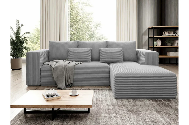 Listowel 3-sits Hörnbäddsoffa NO_BRAND Light grey/Dark grey - Møbler - Sofaer - Sovesofaer - Sovesofa divan