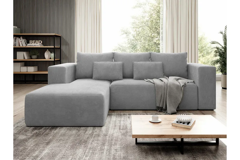 Listowel 3-sits Hörnbäddsoffa NO_BRAND Light grey/Dark grey - Møbler - Sofaer - Sovesofaer - Sovesofa divan