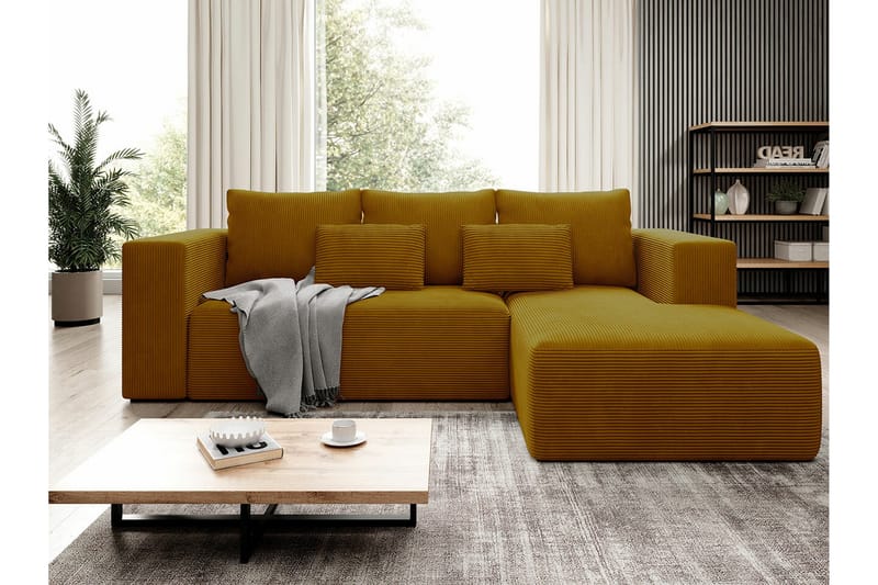 Listowel 3-sits Hörnbäddsoffa NO_BRAND Yellow - Møbler - Sofaer - Sovesofaer - Sovesofa divan