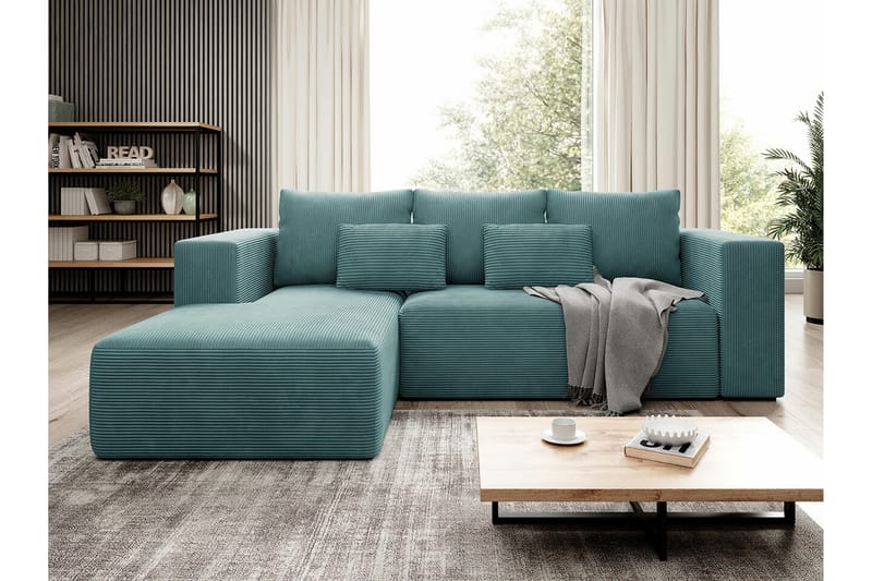Listowel 3-sits Hörnbäddsoffa Turquoise - Møbler - Sofaer - Sovesofaer - Sovesofa divan