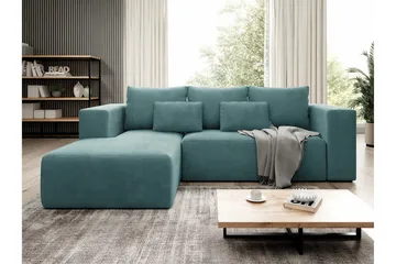 Listowel 3-sits Hörnbäddsoffa Turquoise - Møbler - Sofaer - Sovesofaer - Sovesofa divan