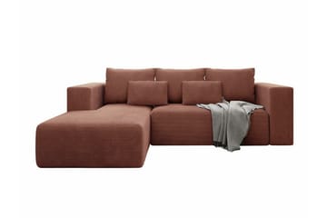 Listowel 3-sits Hörnbäddsoffa Pink - Møbler - Sofaer - Sovesofaer - Hjørnesovesofa