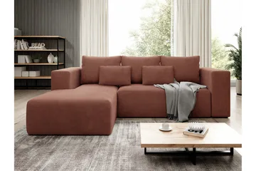 Listowel 3-sits Hörnbäddsoffa Pink - Møbler - Sofaer - Sovesofaer - Hjørnesovesofa