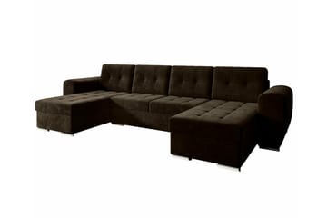 Listowel 4-seter Hjørnesovesofa med Divan og Sjeselong i Tuftet Stoff - Brun - Møbler - Sofaer - Sovesofaer - Sovesofa divan