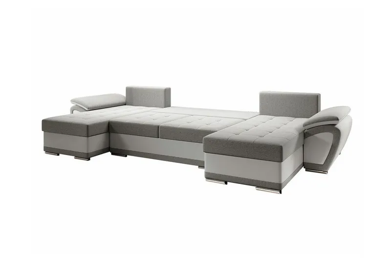 Listowel 4-seter U-formet Hjørnesovesofa 130x271 cm med Oppbevaring i Stoff - Petrolblå - Møbler - Sofaer - Sovesofaer - Sovesofa divan
