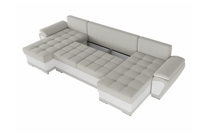 Listowel 4-seter U-formet Hjørnesovesofa 130x271 cm med Oppbevaring i Stoff - Petrolblå - Møbler - Sofaer - Sovesofaer - Sovesofa divan