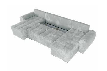 Listowel 4-seter U-formet Hjørnesovesofa med Oppbevaring i Fløyel - Gul - Møbler - Sofaer - Sovesofaer - Sovesofa divan