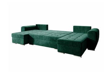 Listowel 4-seter U-formet Hjørnesovesofa med Oppbevaring i Fløyel - Gul - Møbler - Sofaer - Sovesofaer - Sovesofa divan