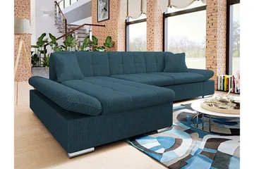 Lomux 3-sits Hörnbäddsoffa blue - Møbler - Sofaer - Sovesofaer - Langsgående sovesofa