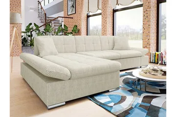 Lomux 3-sits Hörnbäddsoffa NO_BRAND beige - Møbler - Sofaer - Sovesofaer - Sovesofa divan