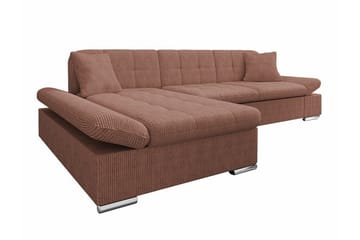 Lomux 3-sits Hörnbäddsoffa NO_BRAND Brown - Møbler - Sofaer - Sovesofaer - Hjørnesovesofa