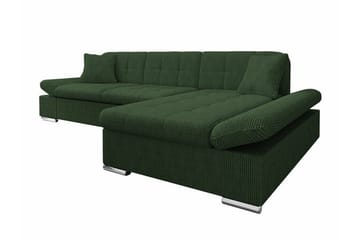 Lomux 3-sits Hörnbäddsoffa NO_BRAND Dark green - Møbler - Sofaer - Sovesofaer - Langsgående sovesofa