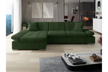 Lomux 3-sits Hörnbäddsoffa NO_BRAND Dark green - Møbler - Sofaer - Sovesofaer - Sovesofa divan