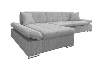 Lomux 3-sits Hörnbäddsoffa NO_BRAND Ljusgrå - Møbler - Sofaer - Sovesofaer - Hjørnesovesofa