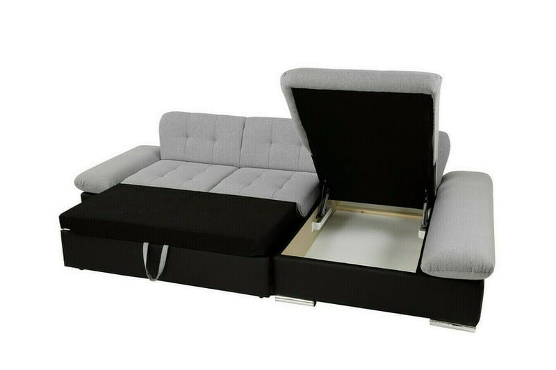 Lomux 3-sits Hörnbäddsoffa NO_BRAND Ljusgrå - Møbler - Sofaer - Sovesofaer - Langsgående sovesofa