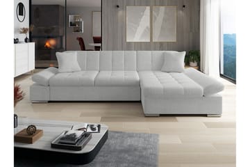 Lomux 3-sits Hörnbäddsoffa NO_BRAND Ljusgrå - Møbler - Sofaer - Sovesofaer - Langsgående sovesofa