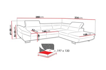 Hjørnesovesofa - Mørkegrå - Møbler - Sofaer - Sovesofaer - Sovesofa divan