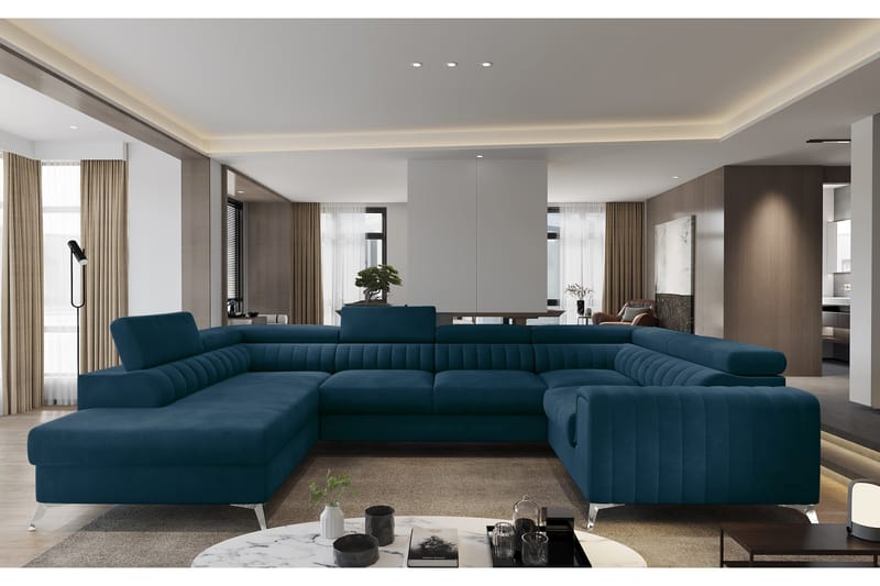 Hjørnesovesofa m. Sjeselong Satender - Hjørnesovesofa