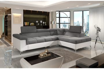 Madalene Hjørnesovesofa - Grå/Hvit - Møbler - Sofaer - Sovesofaer - Hjørnesovesofa