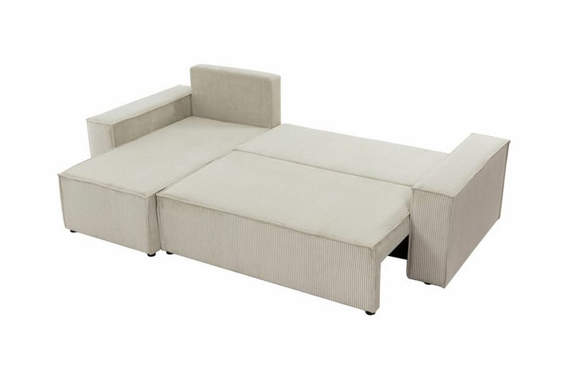 Magston 3-seter Venstre Hjørnesovesofa 125x200 cm med Oppbevaring i Kordfløyel - Blå - Møbler - Sofaer - Sovesofaer - Sovesofa divan