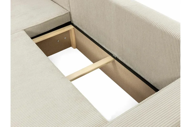 Magston 3-seter Venstre Hjørnesovesofa 125x200 cm med Oppbevaring i Kordfløyel - Blå - Møbler - Sofaer - Sovesofaer - Sovesofa divan