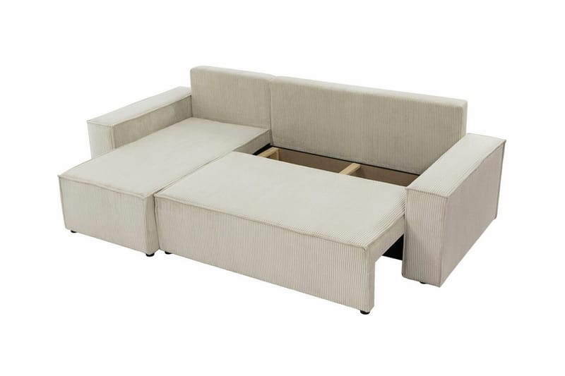 Magston 3-seter Venstre Hjørnesovesofa 125x200 cm med Oppbevaring i Kordfløyel - Blå - Møbler - Sofaer - Sovesofaer - Sovesofa divan