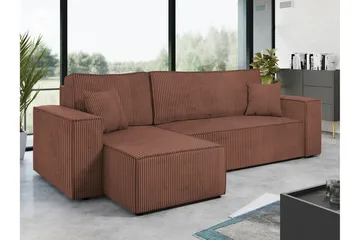 Magston 3-seters Hjørnesovesofa - Rosa - Møbler - Sofaer - Sovesofaer - Hjørnesovesofa