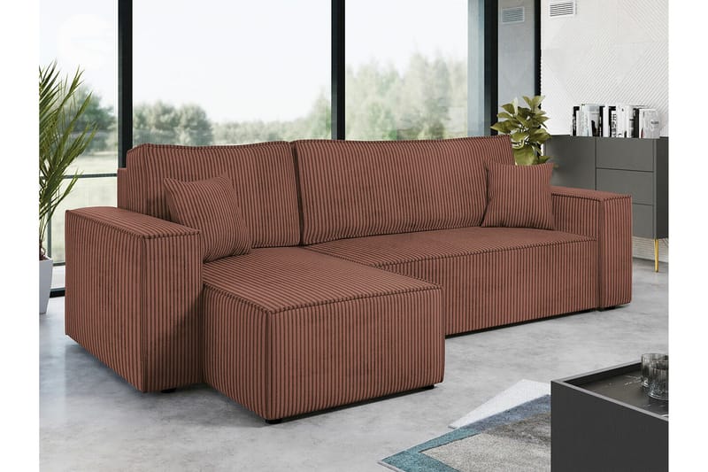 Magston 3-seters Hjørnesovesofa - Rosa - Møbler - Sofaer - Sovesofaer - Hjørnesovesofa