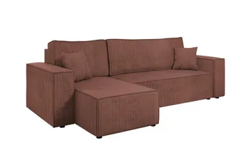 Magston 3-seters Hjørnesovesofa - Rosa - Møbler - Sofaer - Sovesofaer - Hjørnesovesofa