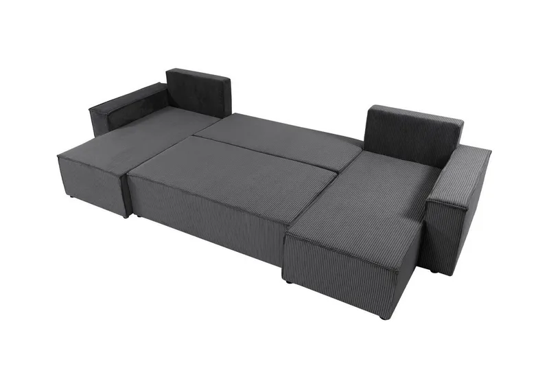 Magston 4-seter Hjørnesovesofa 130x266 cm med Oppbevaring i Manchesterstoff - Beige - Møbler - Sofaer - Sovesofaer - Sovesofa divan